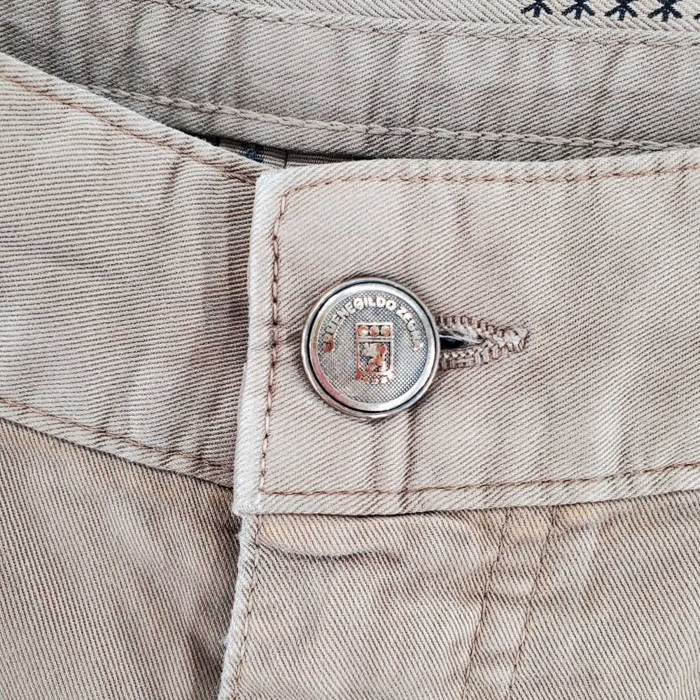 Ermenegildo Zegna Pants Chino Khaki Tan Mens 35x30 Lightweight Straight Leg - Picture 9 of 15